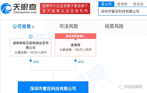 映客布局技術領域，成立深圳蜜花科技公司持股50%提供信息系統(tǒng)集成服務